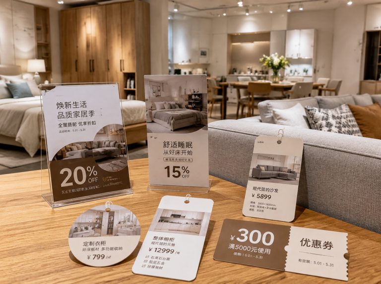 伽师县家具门店单页海报与吊牌